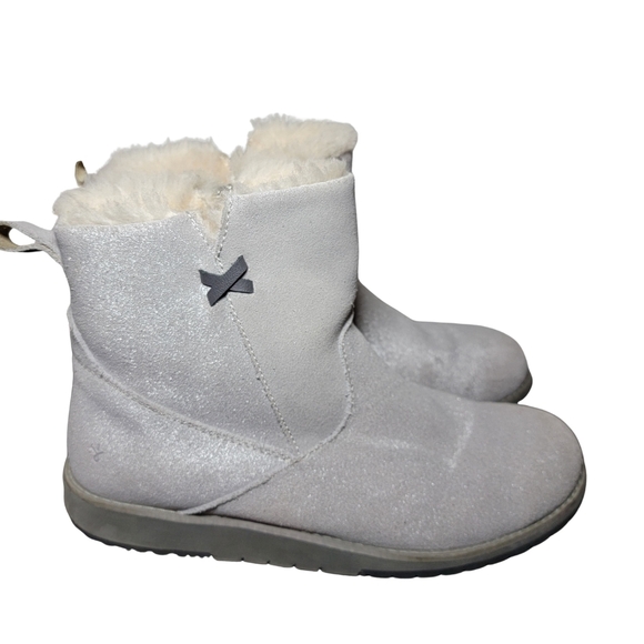 EMU Australia Womens Beach Mini Boots Dove Grey Suede Merino Wool Lining Size 8 - Picture 4 of 15